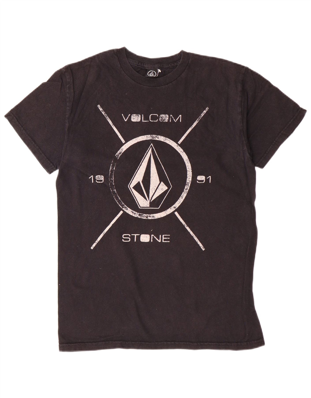 T-shirt grafica da uomo Volcom Top piccola in cotone nero