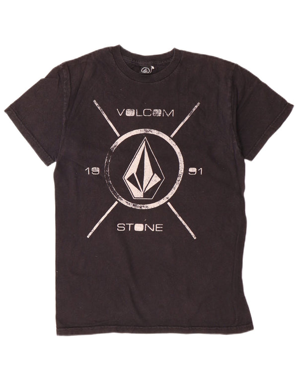T-shirt grafica da uomo Volcom Top piccola in cotone nero