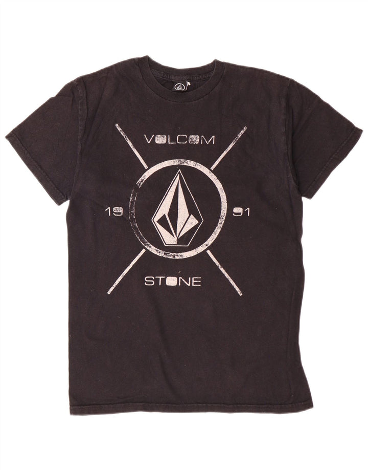 T-shirt grafica da uomo Volcom Top piccola in cotone nero
