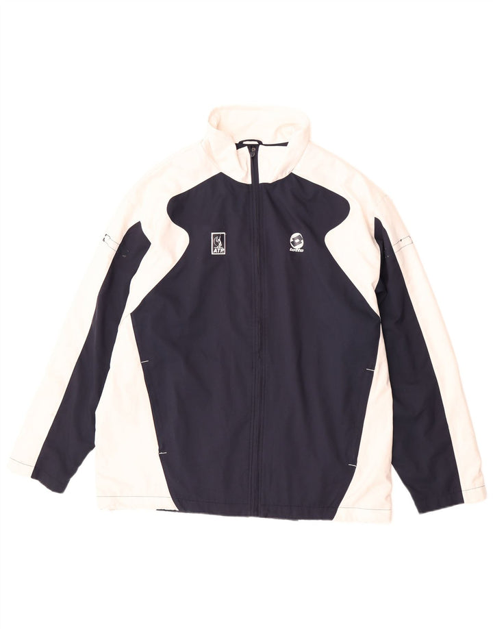 Giacca da tuta da uomo Lotto grande in poliestere color block blu navy