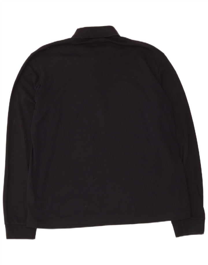 Polo da uomo a maniche lunghe Hugo Boss in cotone nero medio