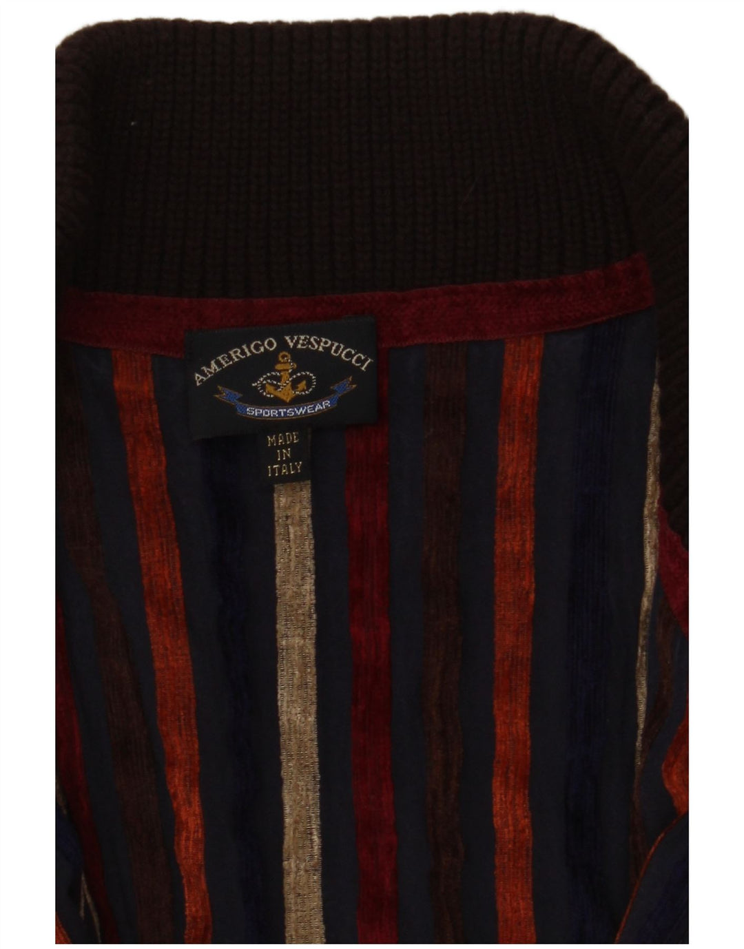 Maglione cardigan con zip intera da uomo Amerigo Vespucci Marrone medio