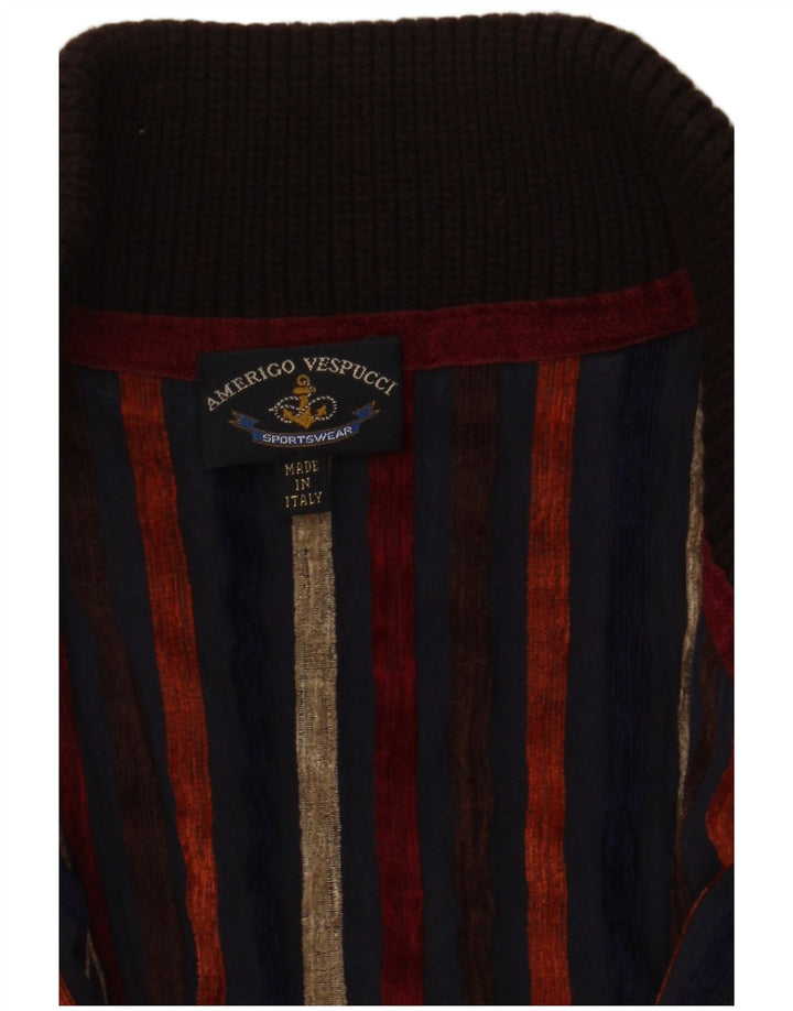 Maglione cardigan con zip intera da uomo Amerigo Vespucci Marrone medio