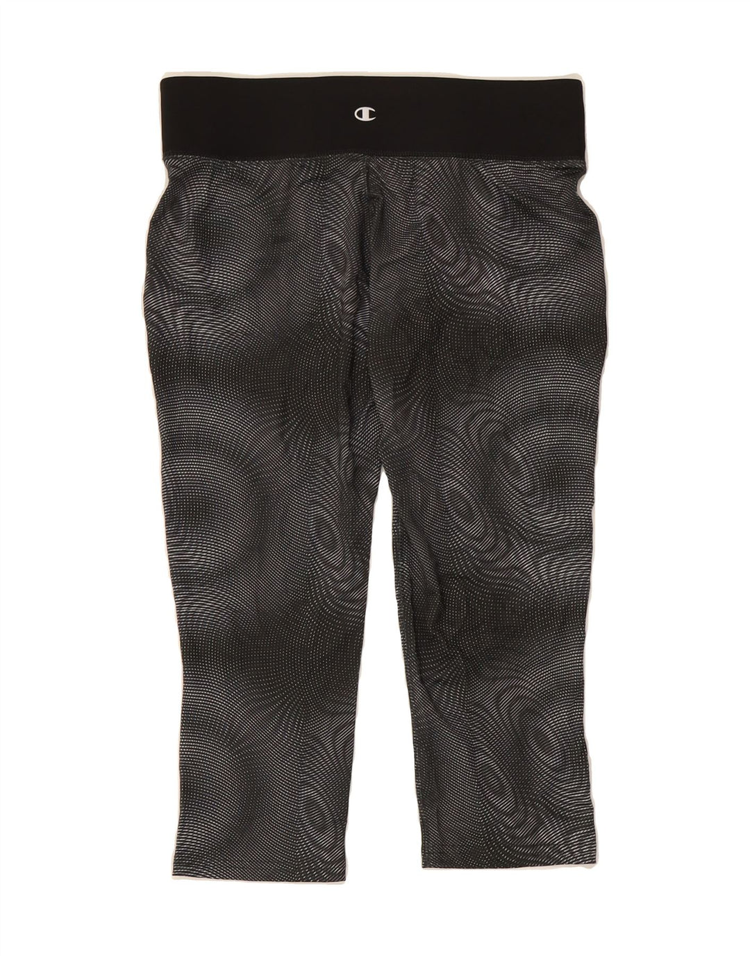CHAMPION Womens Graphic Capri Leggings UK 12 Medium  Black Spotted Vintage Champion and Second-Hand Champion from Messina Hembry 