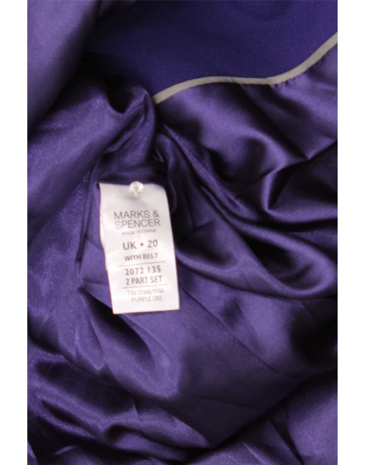 Cappotto da donna Marks & Spencer UK 20 2XL Poliestere viola