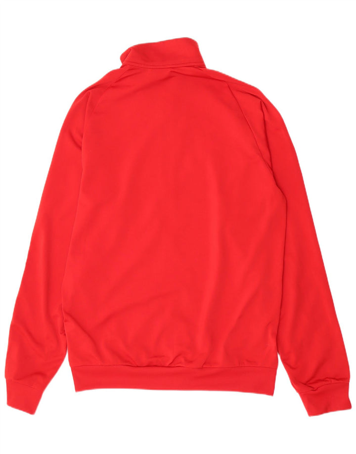 Giacca superiore della tuta da uomo Adidas in poliestere rosso medio