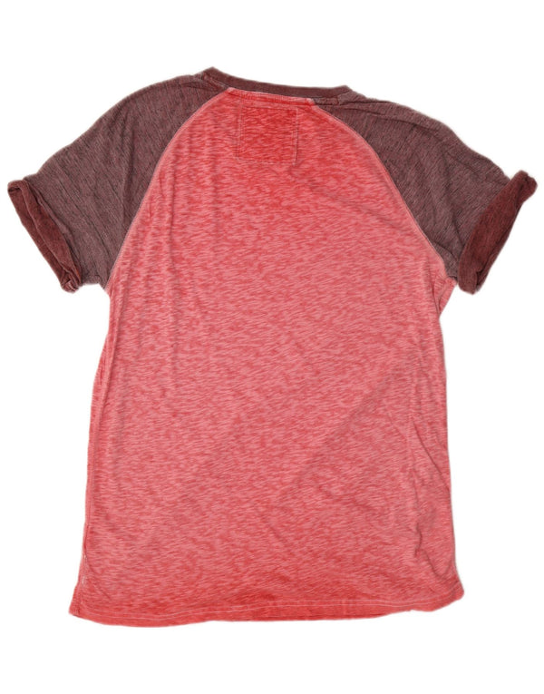 T-shirt da uomo Superdry Top XL in cotone color block rosso