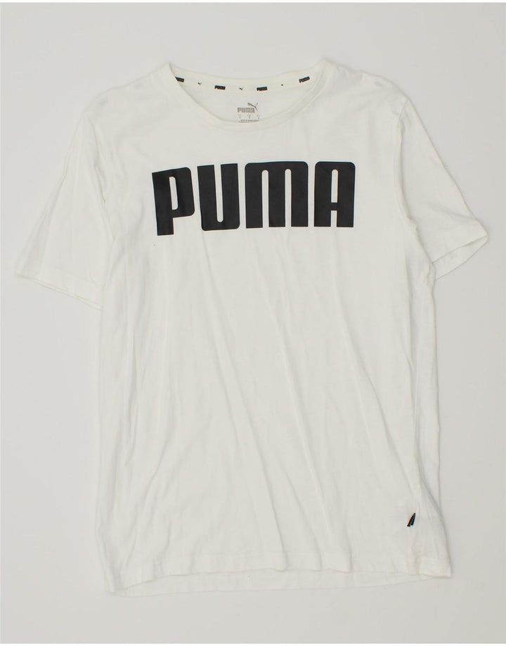 PUMA Mens Graphic T-Shirt Top Small White Cotton Vintage Puma and Second-Hand Puma from Messina Hembry 