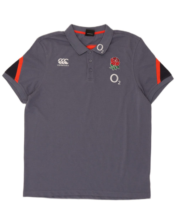 Polo grafica da uomo CANTERBURY XL in poliestere color block blu navy