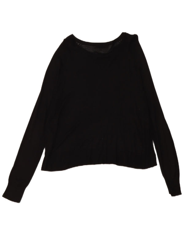 Maglione oversize con scollo a barca da donna Zara UK 10 piccolo in viscosa nera