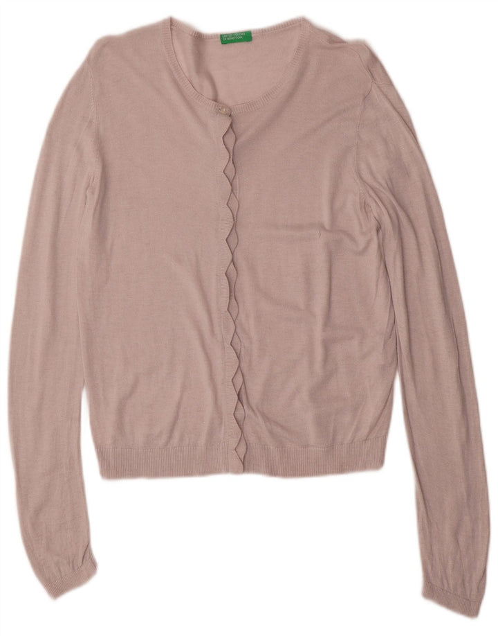 Maglione Cardigan Bambina BENETTON 11-12 Anni 2XL Rosa Viscosa
