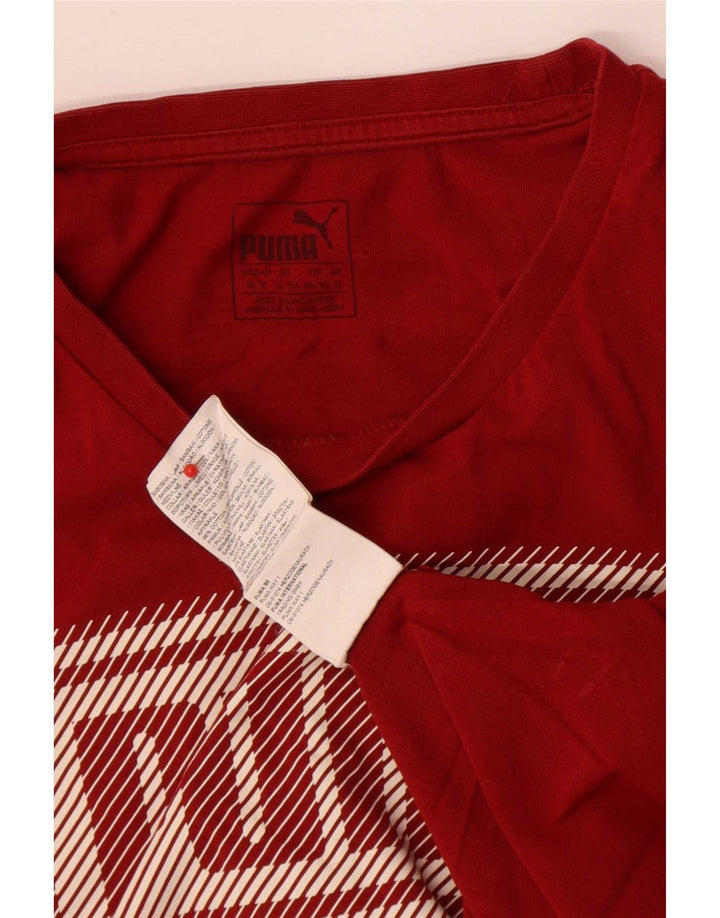 T-shirt grafica da uomo Puma Top in cotone rosso medio