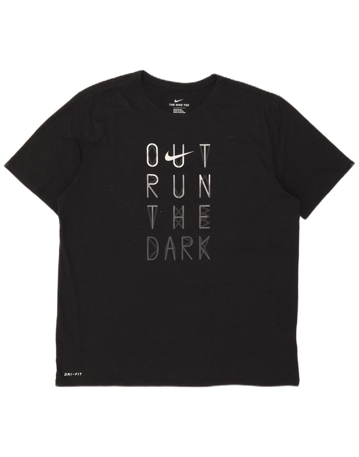 T-shirt grafica da uomo Nike Dri Fit Top XL poliestere nero