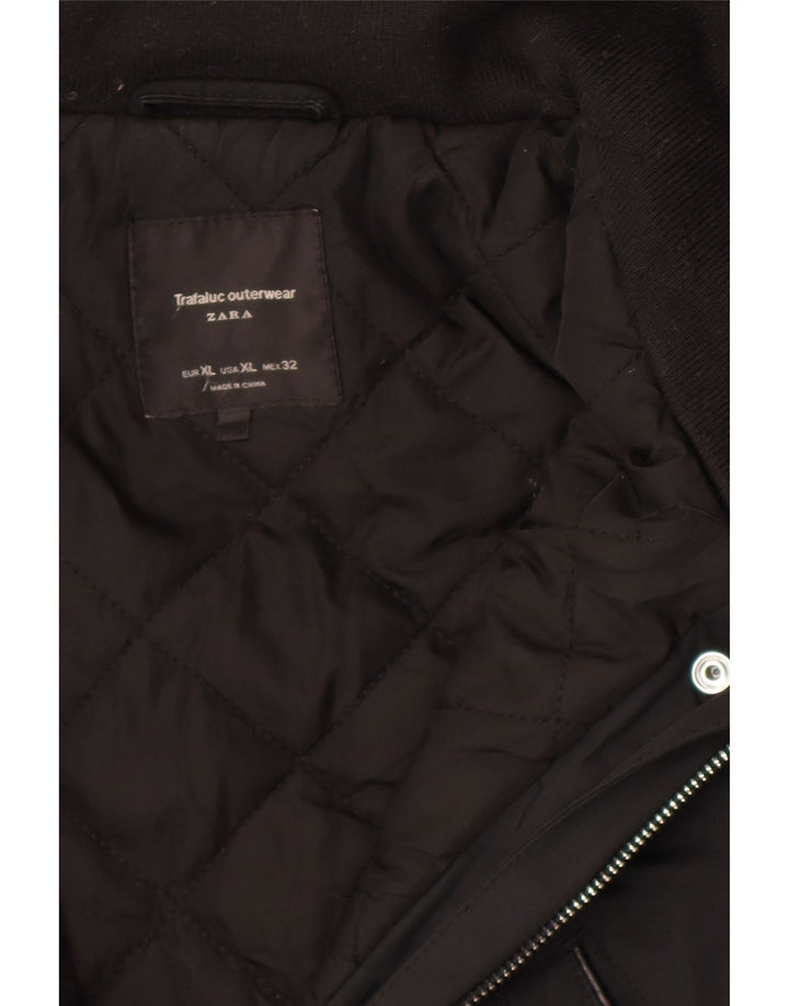 Giacca a vento con cappuccio da donna Zara UK 18 XL poliestere nero