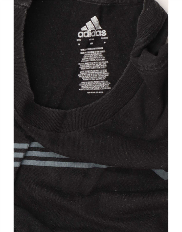 T-shirt da uomo Adidas Top Small nera gessata in cotone