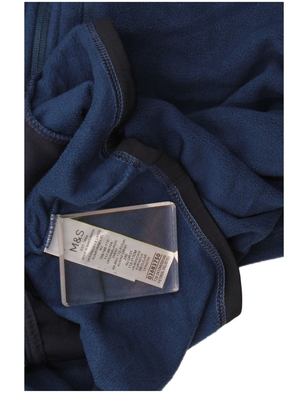Giacca in pile da uomo Marks & Spencer UK 42 XL poliestere blu navy