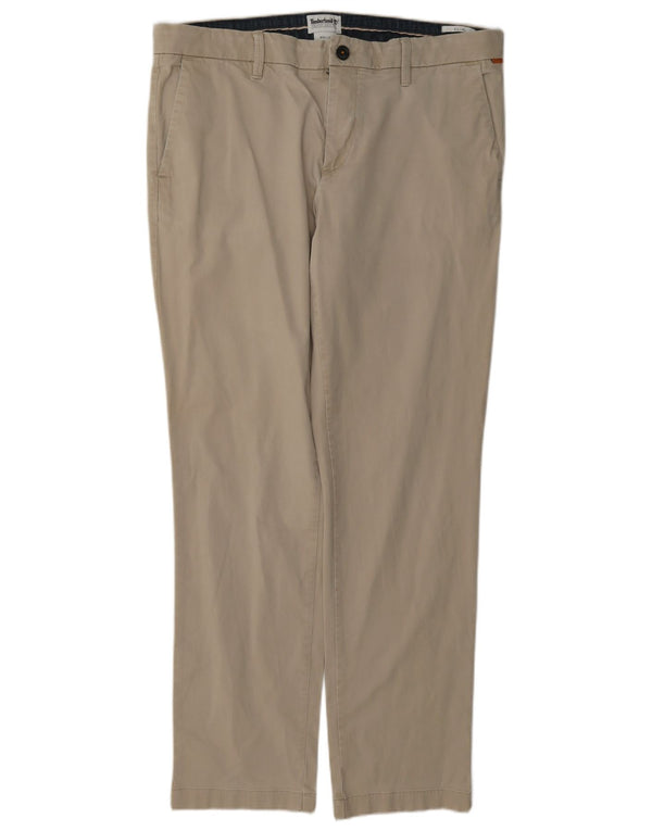 Pantaloni chino slim da uomo Timberland W36 L32 in cotone beige