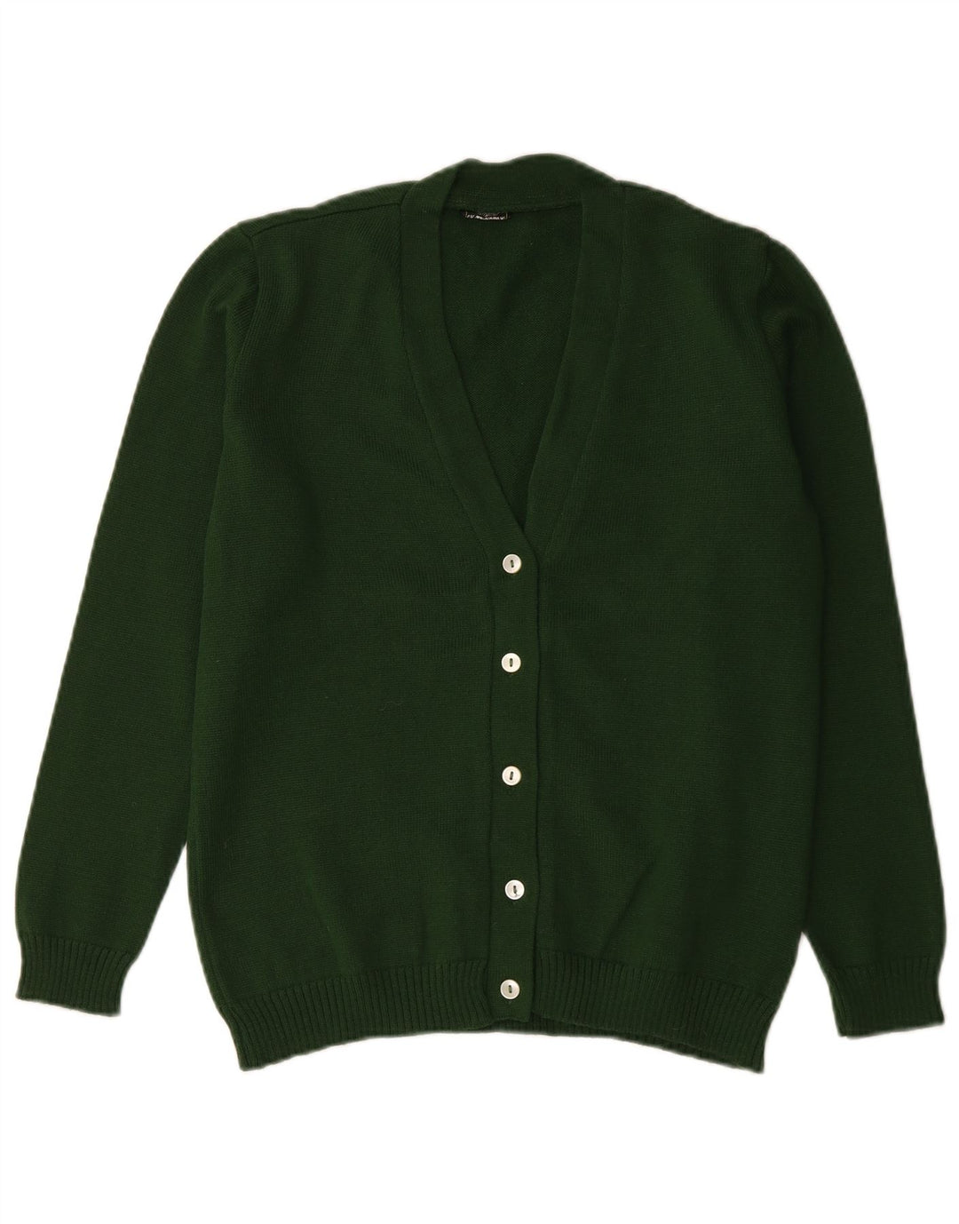 Maglione cardigan da donna vintage UK 14 grande verde