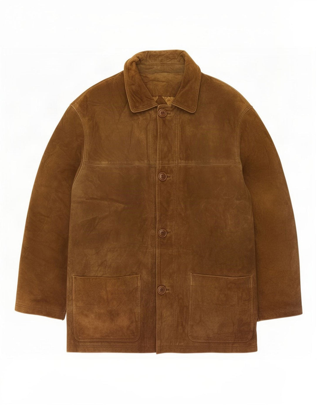 Giacca vintage in pelle scamosciata da uomo UK 36 piccola in pelle marrone