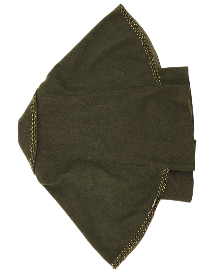 Cappotto poncho vintage da donna EU 38 medio in lana kaki