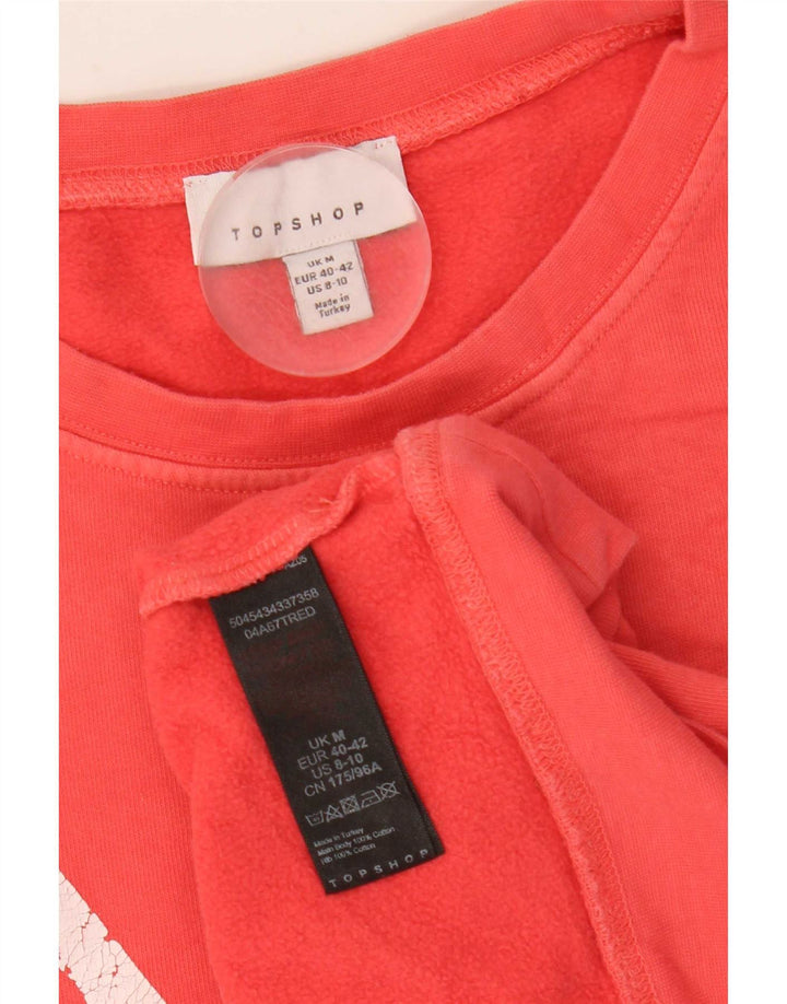 Topshop Felpa oversize con grafica da donna Maglione UK 14 Cotone rosa medio