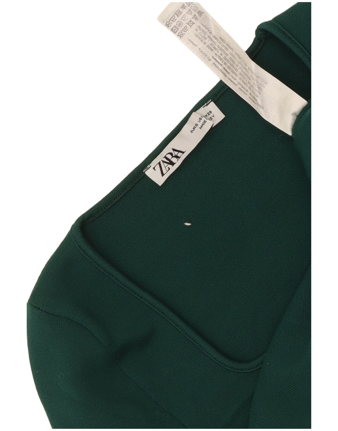 Top corto da donna Zara a maniche lunghe UK 8 piccolo poliestere verde