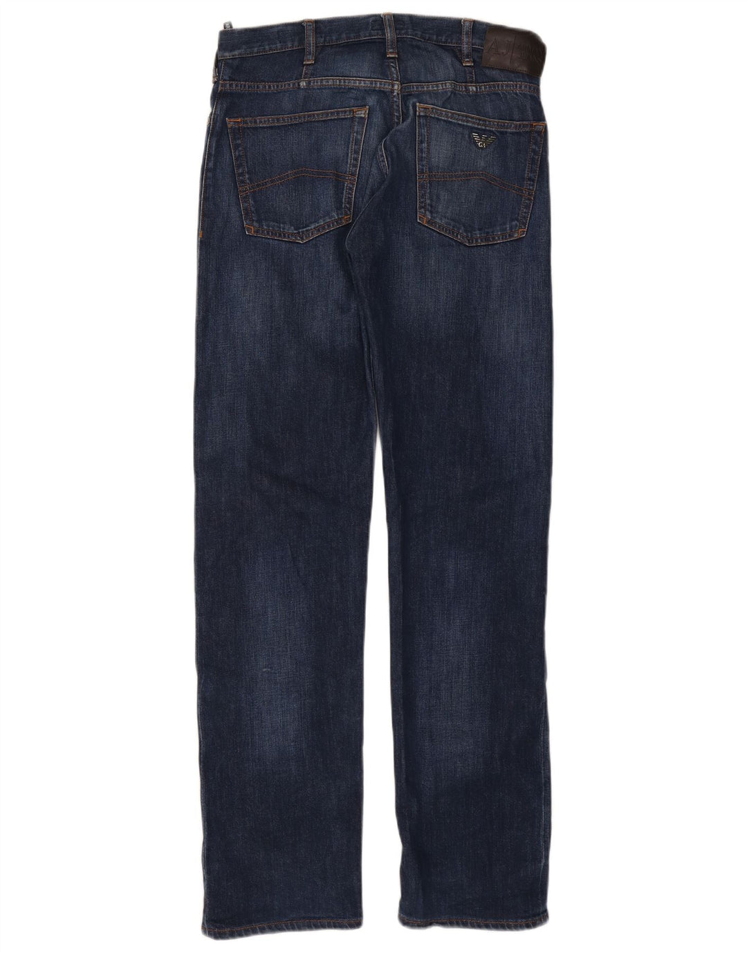 Jeans dritti da uomo vestibilità regolare Armani W30 L32 cotone blu navy