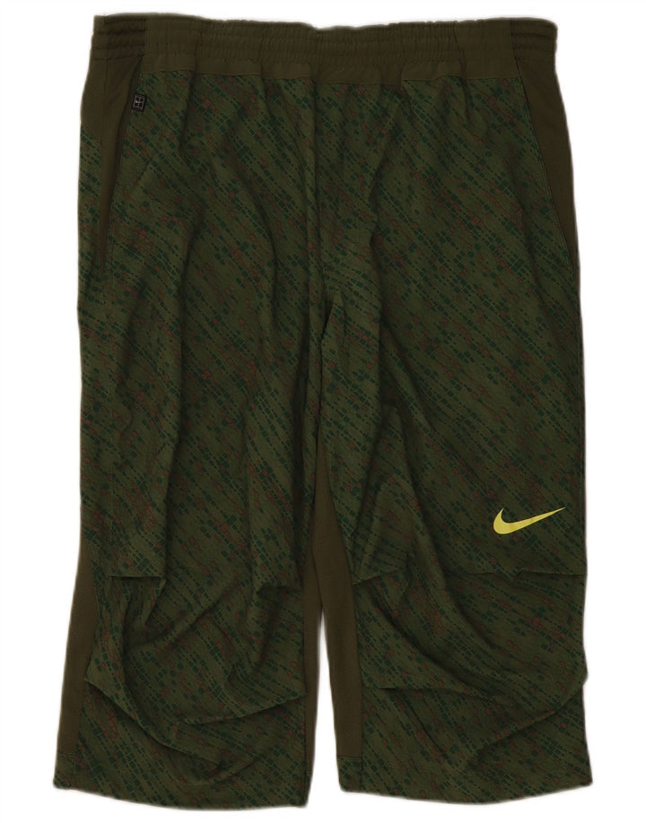 Pantaloncini sportivi Nike Bermuda da uomo grandi kaki geometrici