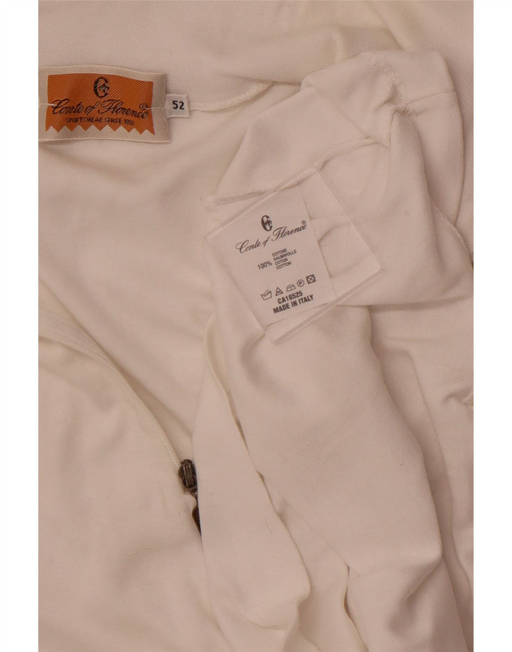 CONTE OF FLORENCE Top da tuta pullover con zip da donna IT 52 2XL Bianco