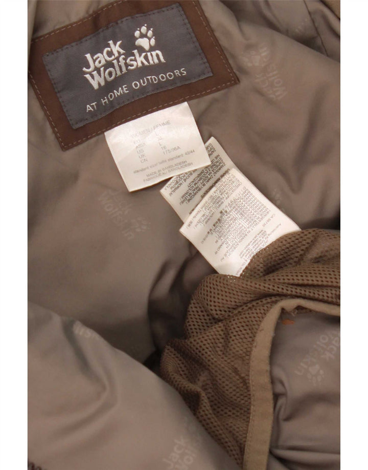Giacca Parka con cappuccio da donna Jack Wolfskin UK 16 Large Marrone Poliestere