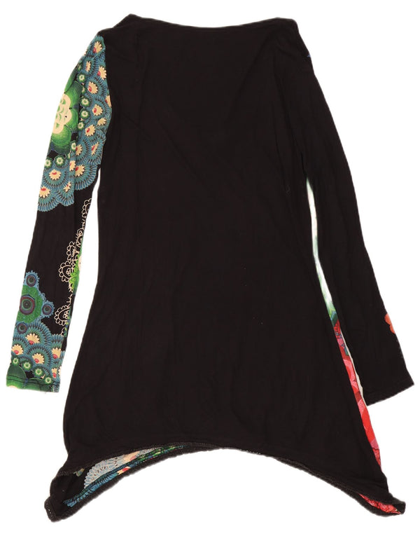 Abito tunica a maniche lunghe da donna Desigual UK 12 medio multicolore floreale