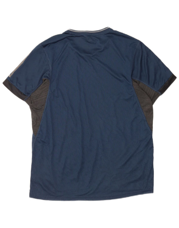 T-shirt Adidas Climacool da uomo Top grande poliestere gessato blu navy