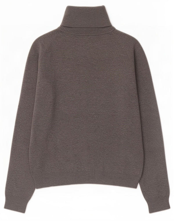 Maglione maglione a collo alto da donna Zara UK 14 grande cotone grigio
