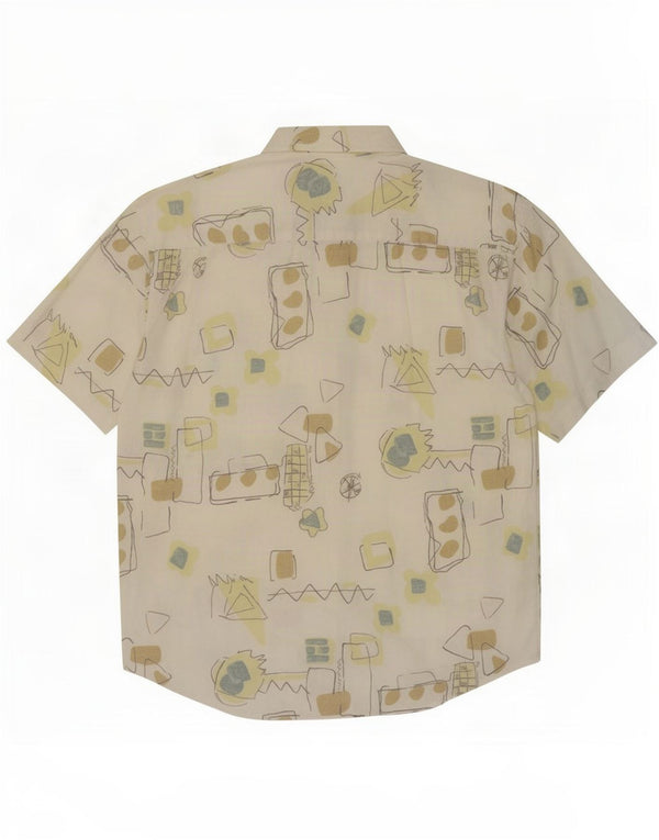Canda Camicia a maniche corte grafica da uomo Taglia 16 1/2 41/42 Large White