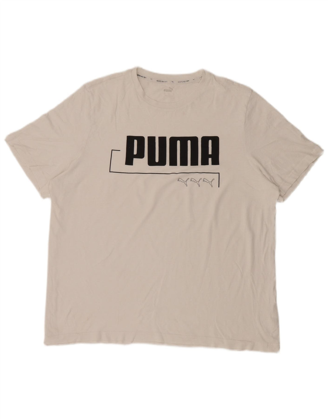 T-shirt grafica da uomo Puma Top XL in cotone bianco