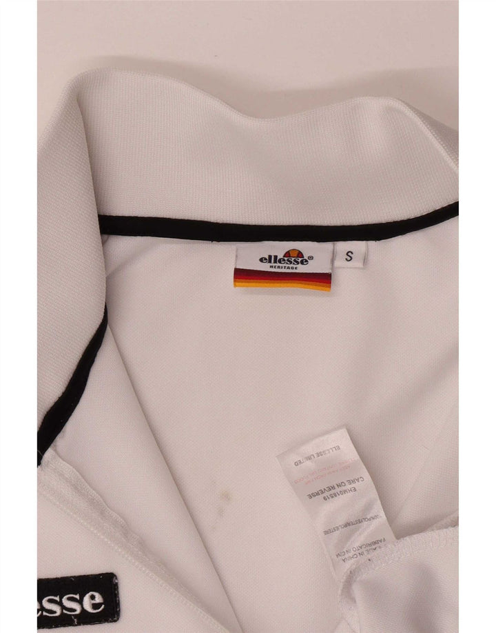 Giacca da ginnastica da uomo Ellesse piccola sportiva in poliestere bianco