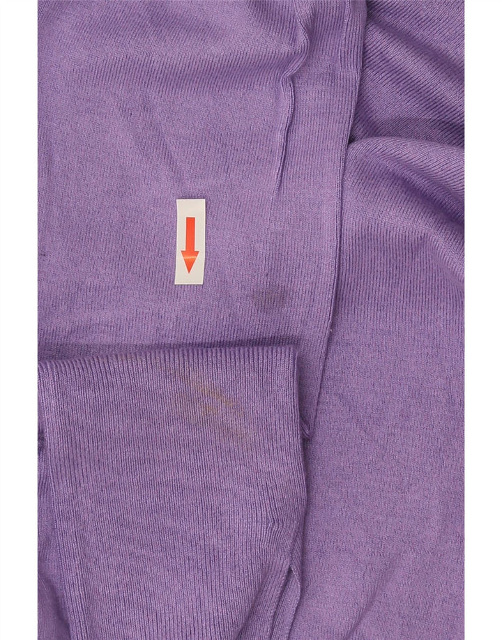 Maglione maglione collo alto da donna Zara UK 12 viola medio