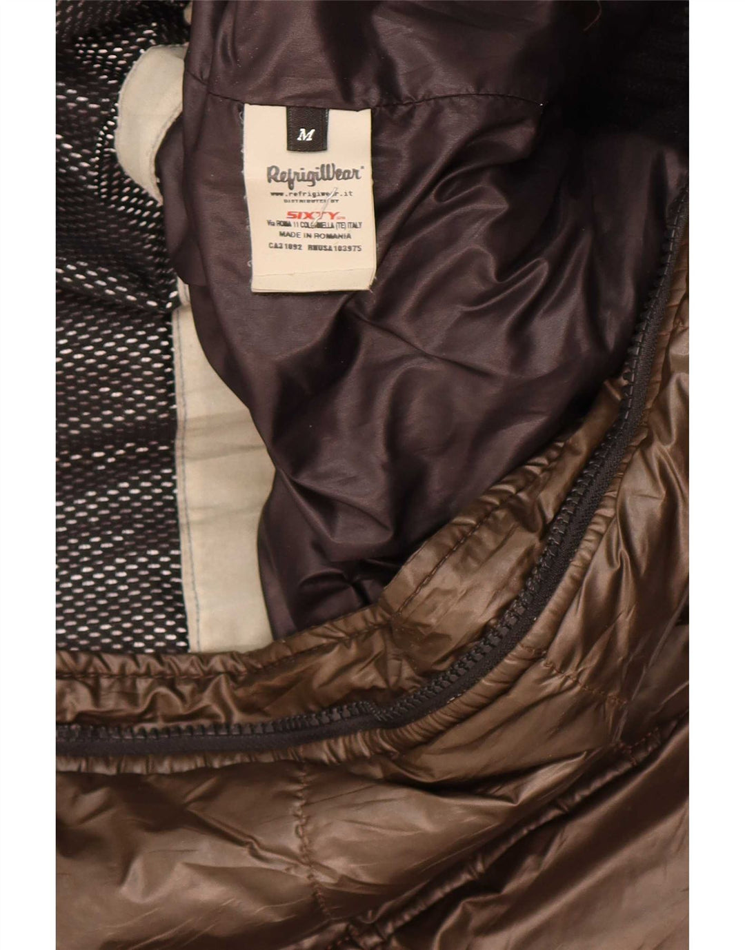 Refrigiwear Giacca imbottita con cappuccio Sixty da uomo UK 38 Poliestere marrone medio