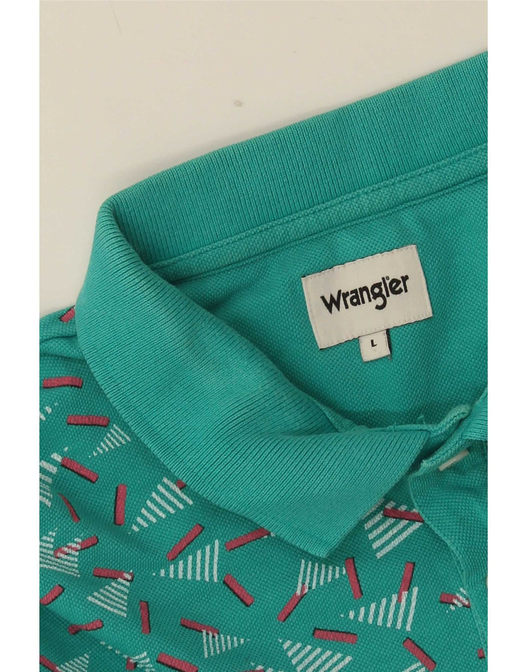 Polo da uomo Wrangler grande turchese geometrica