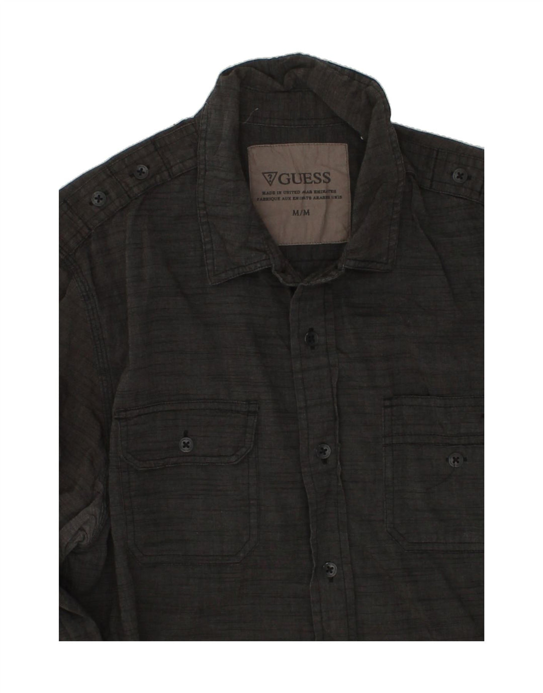 GUESS Mens Shirt Medium Grey Cotton Vintage Guess and Second-Hand Guess from Messina Hembry 