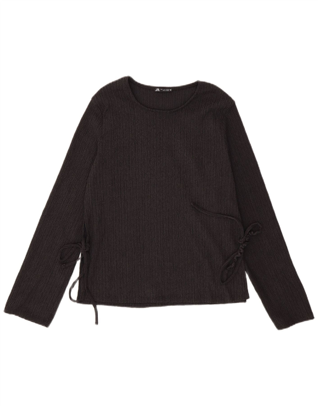 Top Zara da donna a maniche lunghe UK 10 Small Nero Poliestere