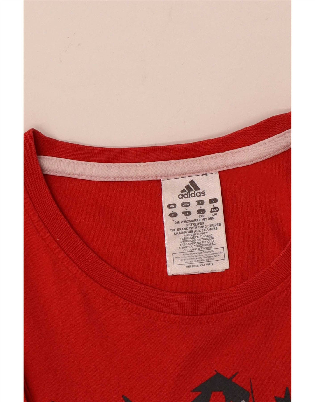 T-shirt grafica da uomo Adidas Top grande in cotone rosso