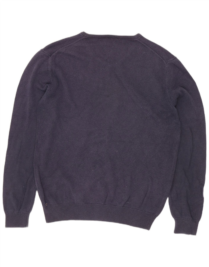Crew Clothing Maglione da uomo con scollo a V in cotone medio blu navy