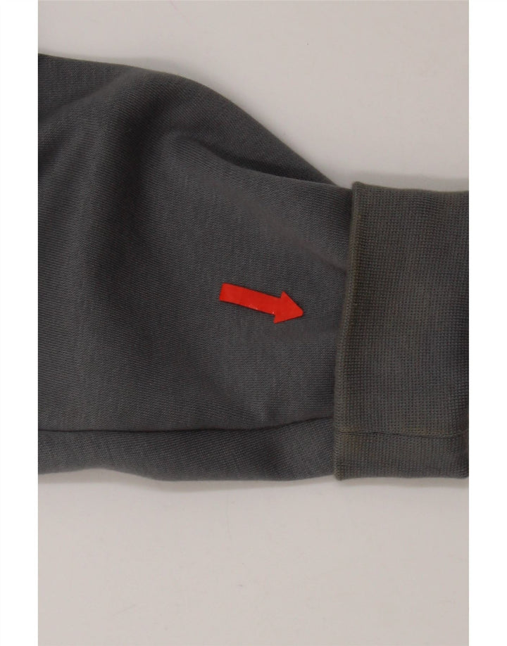 Felpa con cappuccio e zip grafica Nike da uomo in cotone color block grigio medio