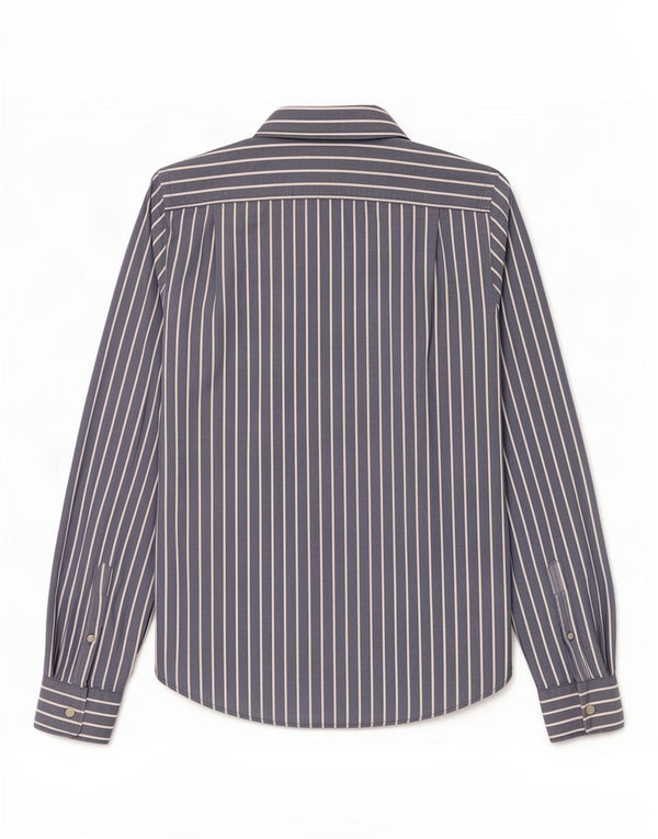 Camicia da uomo Abercrombie & Fitch Muscle Large in cotone gessato blu