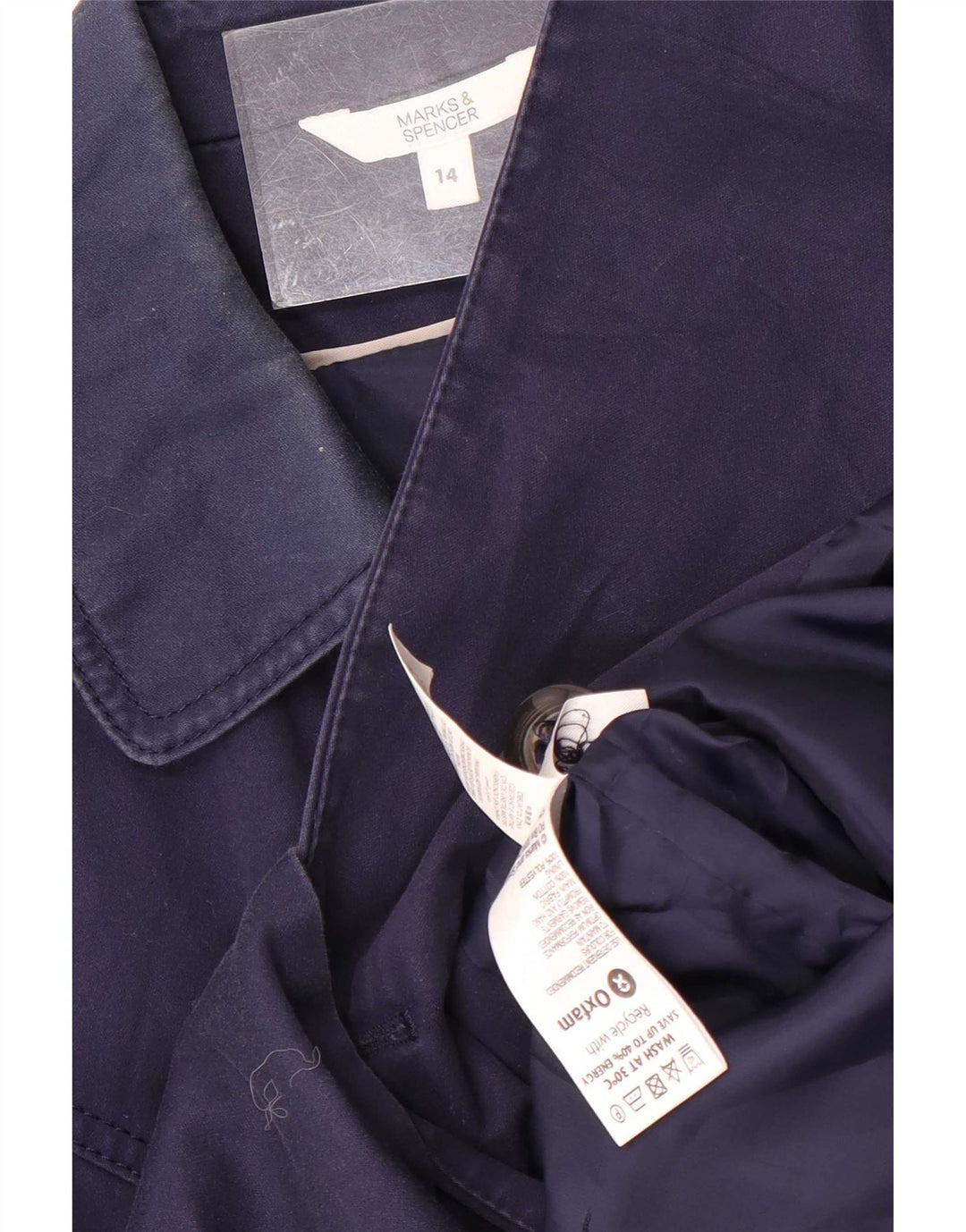 Trench corto da donna Marks & Spencer UK 14 medio blu navy