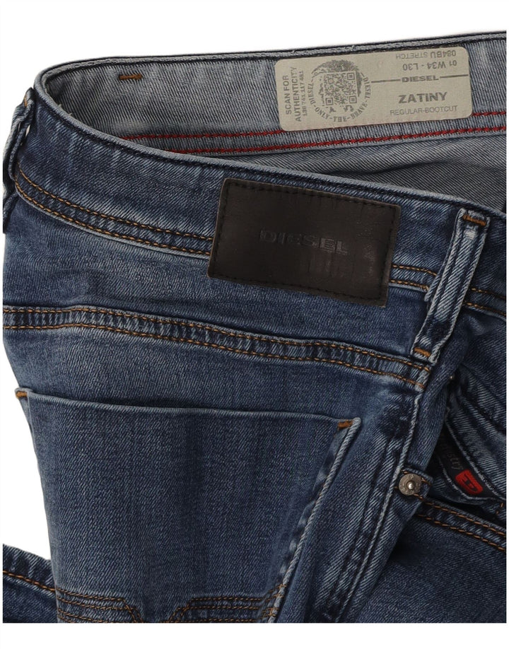 DIESEL Jeans bootcut regolari da uomo con lavaggio acido zatiny W34 L30 blu navy