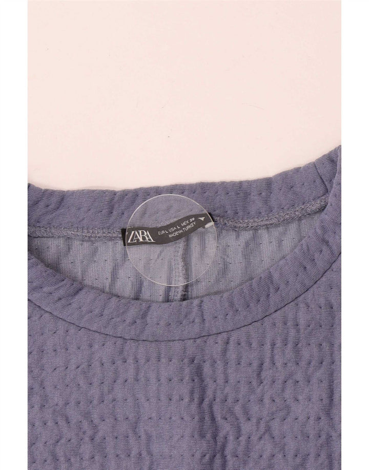 Top corto in camicetta corta da donna Zara UK 14 grande viola