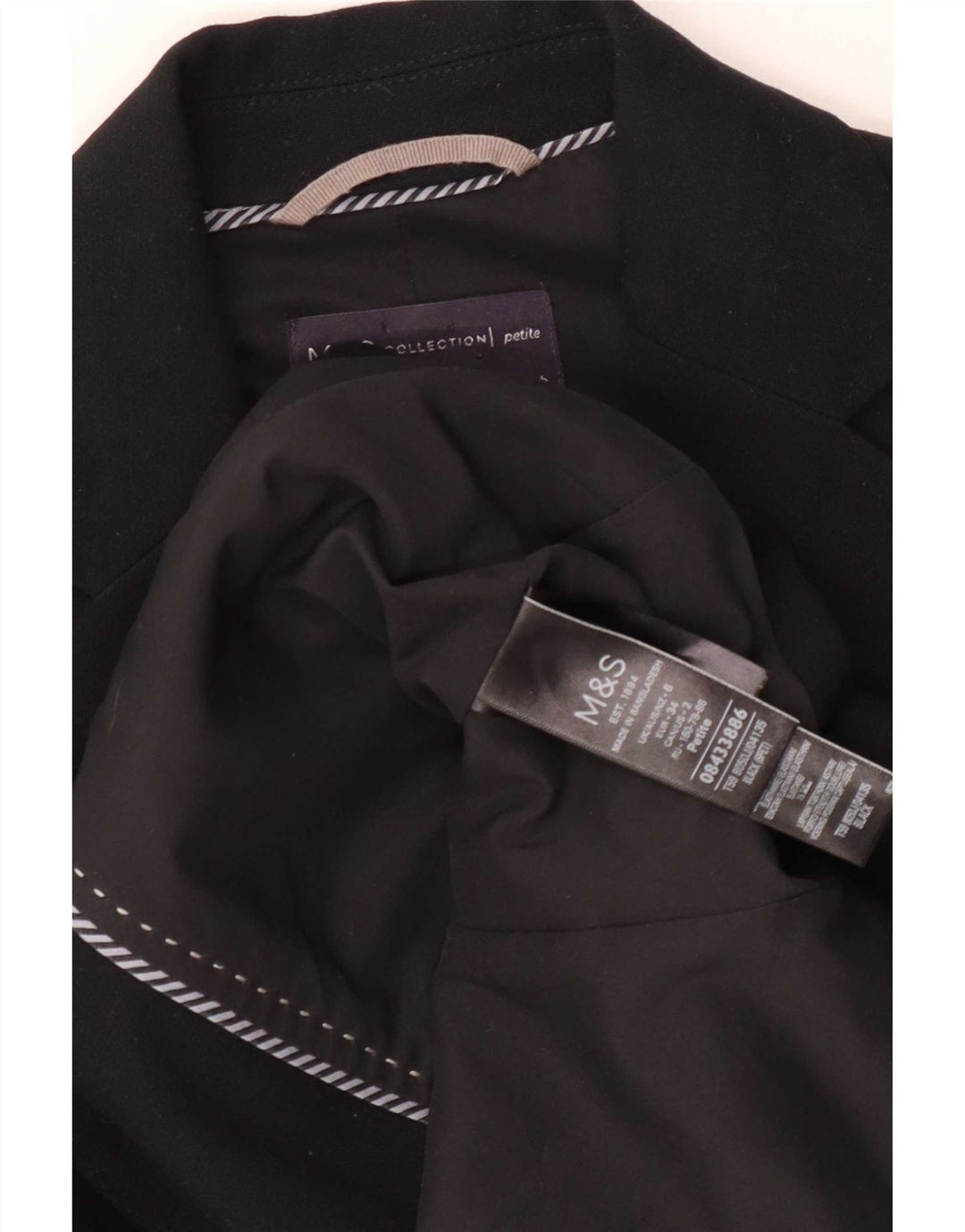 Giacca blazer a 2 bottoni da donna Marks & Spencer UK 6 XS poliestere nero