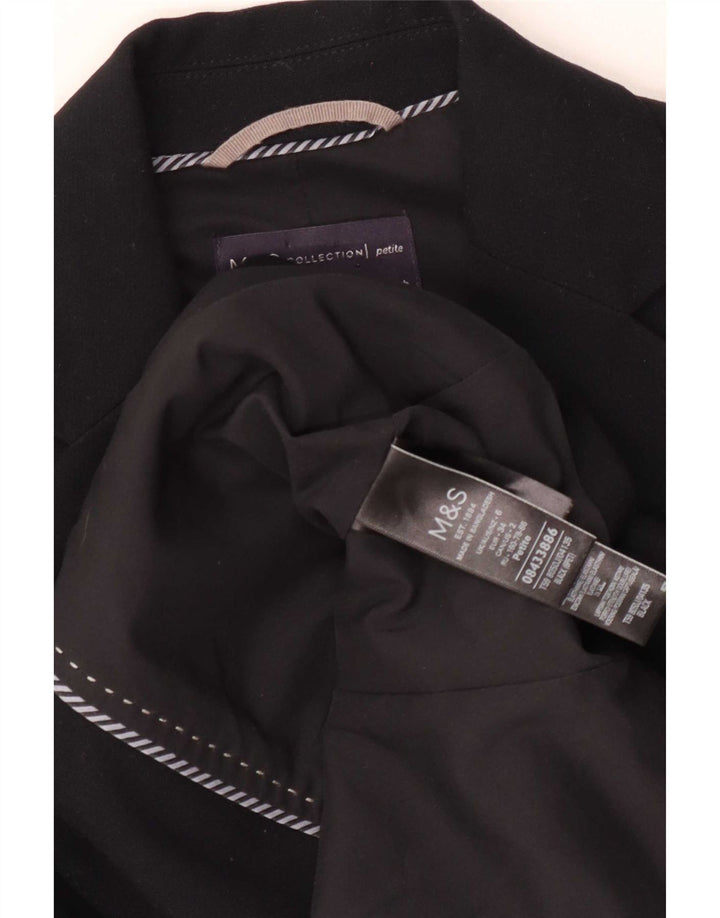 Giacca blazer a 2 bottoni da donna Marks & Spencer UK 6 XS poliestere nero